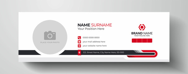 Wall Mural - modern and minimalist email signature or email footer | personal social media cover page design with