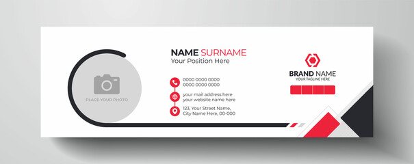 Wall Mural - creative and abstract email signature or email footer template