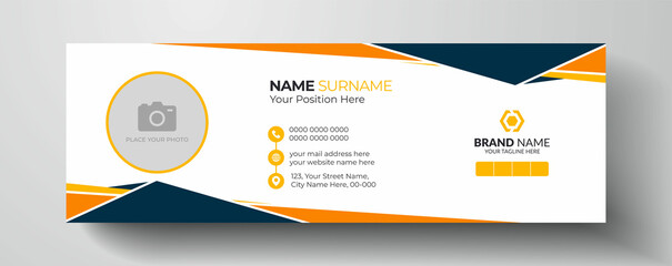 corporate company modern email signature or email footer template | personal social media cover page
