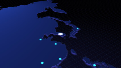 Poster - Global connectivity from Seoul, South Korea to other major cities around the world. Technology and network connection, trading and traveling concept. World map element furnished by NASA