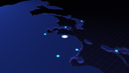 Poster - Global connectivity from Shanghai, China to other major cities around the world. Technology and network connection, trading and traveling concept. World map element furnished by NASA