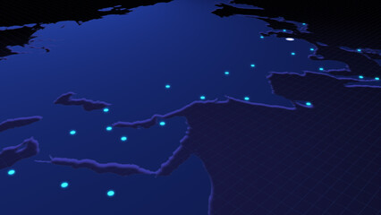 Poster - Global connectivity from Shanghai, China to other major cities around the world. Technology and network connection, trading and traveling concept. World map element furnished by NASA