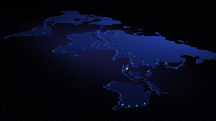 Poster - Global connectivity from Singapore to other major cities around the world. Technology and network connection, trading and traveling concept. World map element furnished by NASA