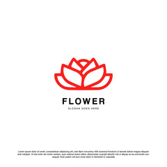 Wall Mural - Luxury, elegant, outline rose flower vector logo