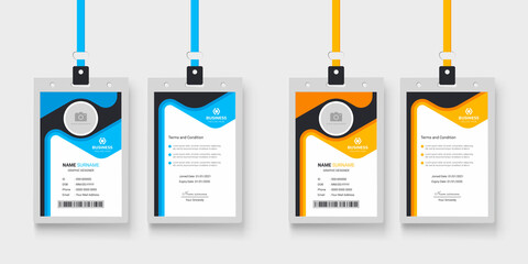 Wall Mural - clean and simple company employee identity card design | id card design for your office staff