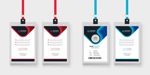 Wall Mural - creative and modern corporate office employee id card template | two color variation id card bundle