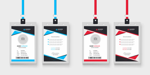 Wall Mural - corporate company employee id card design with two color variation and abstract layout
