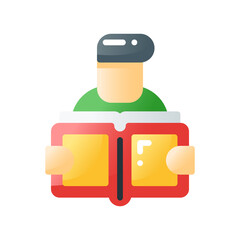 reading flat gradient style icon. vector illustration for graphic design, website, app