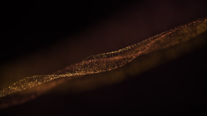 Poster - Abstract luxurious, premium gold glittering flowing particles wave motion background