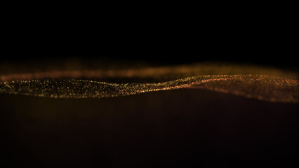 Poster - Abstract luxurious, premium gold glittering flowing particles wave motion background