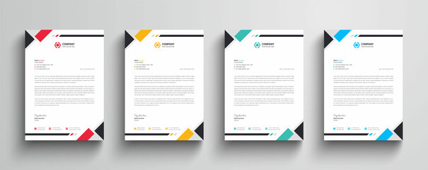 Wall Mural - modern and abstract business letterhead template | color variation business letterhead bundle