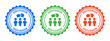 © Icons-Studio - Discussion icon vector illustration. Team discussion icon on round design.