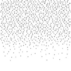 Wall Mural - binary code zero one matrix white background. technology connection digital data abstract background