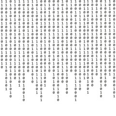Wall Mural - binary code zero one matrix white background. technology connection digital data abstract background