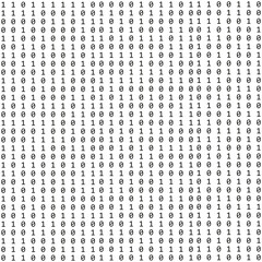 Wall Mural - binary code zero one matrix white background. technology connection digital data abstract background
