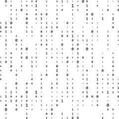 Wall Mural - binary code zero one matrix white background. technology connection digital data abstract background