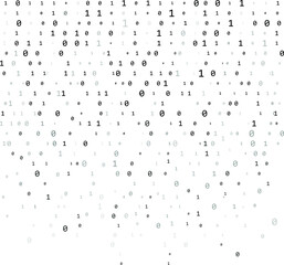 Wall Mural - binary code zero one matrix white background. technology connection digital data abstract background
