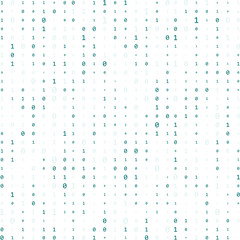 Wall Mural - binary code zero one matrix white background. technology connection digital data abstract background