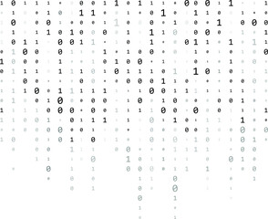 Wall Mural - binary code zero one matrix white background. technology connection digital data abstract background