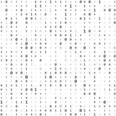 Wall Mural - binary code zero one matrix white background. technology connection digital data abstract background