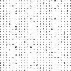 Wall Mural - binary code zero one matrix white background. technology connection digital data abstract background