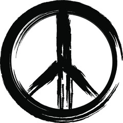 Grunge peace sign. Peace sign in vintage style.