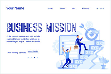 Wall Mural - business mission illustration landing page