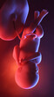 3d rendered illustration of a human fetus  - week 40