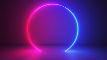 3d Rendered Illustration Of A Neon Style Ring