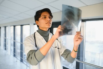 Wall Mural - portrait of Indian young male medical worker or student