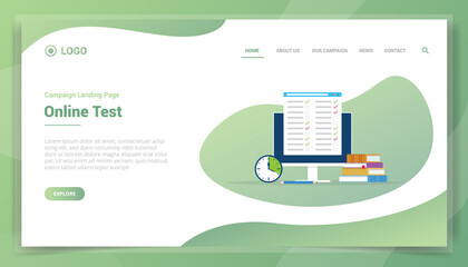 online test concept for website template landing homepage