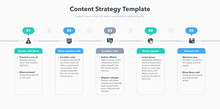Content Strategy Template With Five Stages And Place For Your Content. Easy To Use For Your Website Or Presentation.