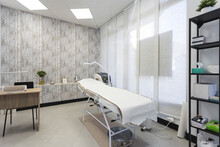 Empty Skin Care Treatment Room At Aesthetic Clinic