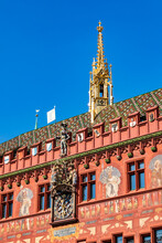 Switzerland, Basel-Stadt, Basel, Ornate Exterior Of Basel Town Hall