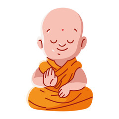 Poster - meditating monk icon