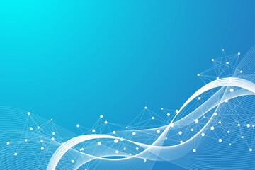Wall Mural - technology abstract background with connected line and dots. big data visualization. artificial inte