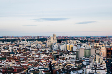 Panoramic view of the Madrid city. Spain.