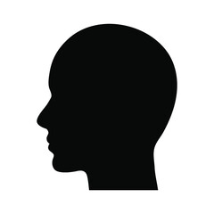 human head profile black shadow silhouette vector illustration isolated on white background. head ic