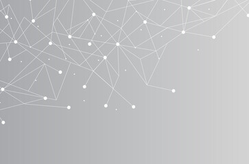 Wall Mural - network abstract connection isolated on gray background. network technology background with dots and