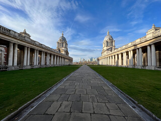 Canvas Print - A view from the centre of the old college looking out towards the city skyline