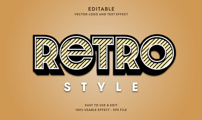 retro editable text effect with modern style 