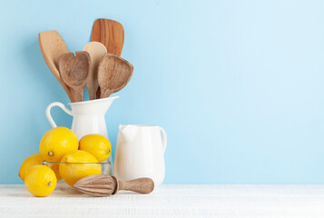 Wall Mural - Cooking utensils on kitchen table