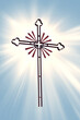 Religious cross on a vivid blue sky.
Powerful cross.
Cross of an Orthodox church on a vivid blue sky.