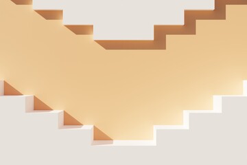 Wall Mural - Minimalistic abstract staircase podium beige background 3d illustration