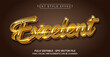 Golden Excelent Text Style Effect. Editable Graphic Text Template.