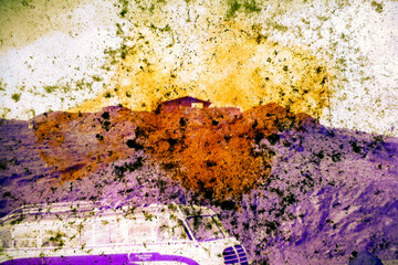 Poster - The abstract vibrant mouldy picture slides spoiled by humidity