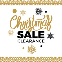 Canvas Print - Merry Christmas sale. Celebration of winter holidays, greeting with seasonal events. Final Christmas sale. Purchase online with clearance price on winter holiday. Present for traditional exchanging