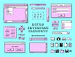 © LadadikArt - Retro interface elements. 90s vintage pc bars, message in old computer style. Technology, computing music and gaming desktop consoles, tidy vector set