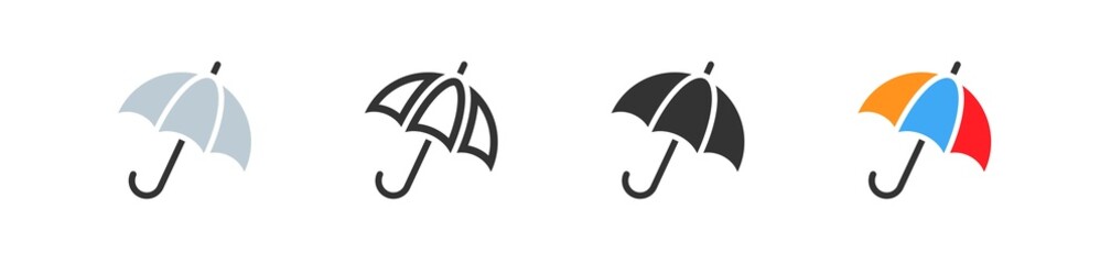 Wall Mural - umbrella icon. parasol sign. rainy protect, safety web symbol in vector flat