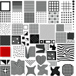 © Olena Panasovska - Set of black square geometric shapes. Memphis elements in the style of 80s - 90s, collection of  funky graphic, vector isolated elements